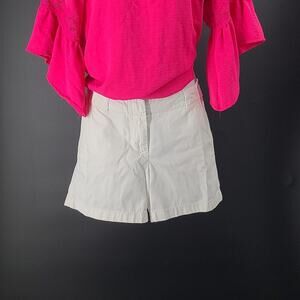 J Crew women's chino shorts white Size 4 Preppy Coastal nautical 100% cotton